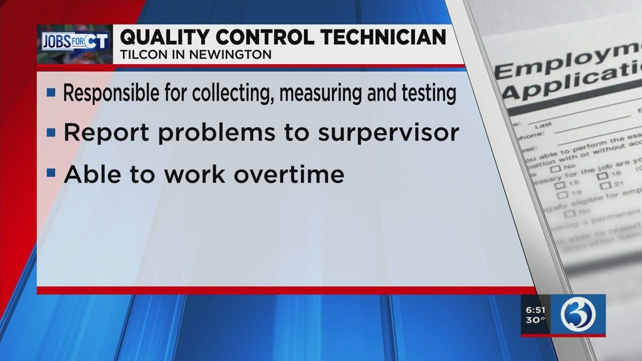 JOBS FOR CT: Quality control technician