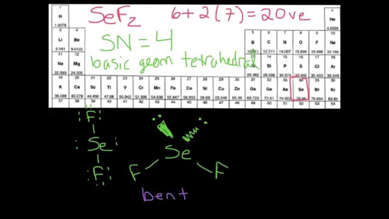 VSEPR Molecular Geometry Example 1 (SeF2)