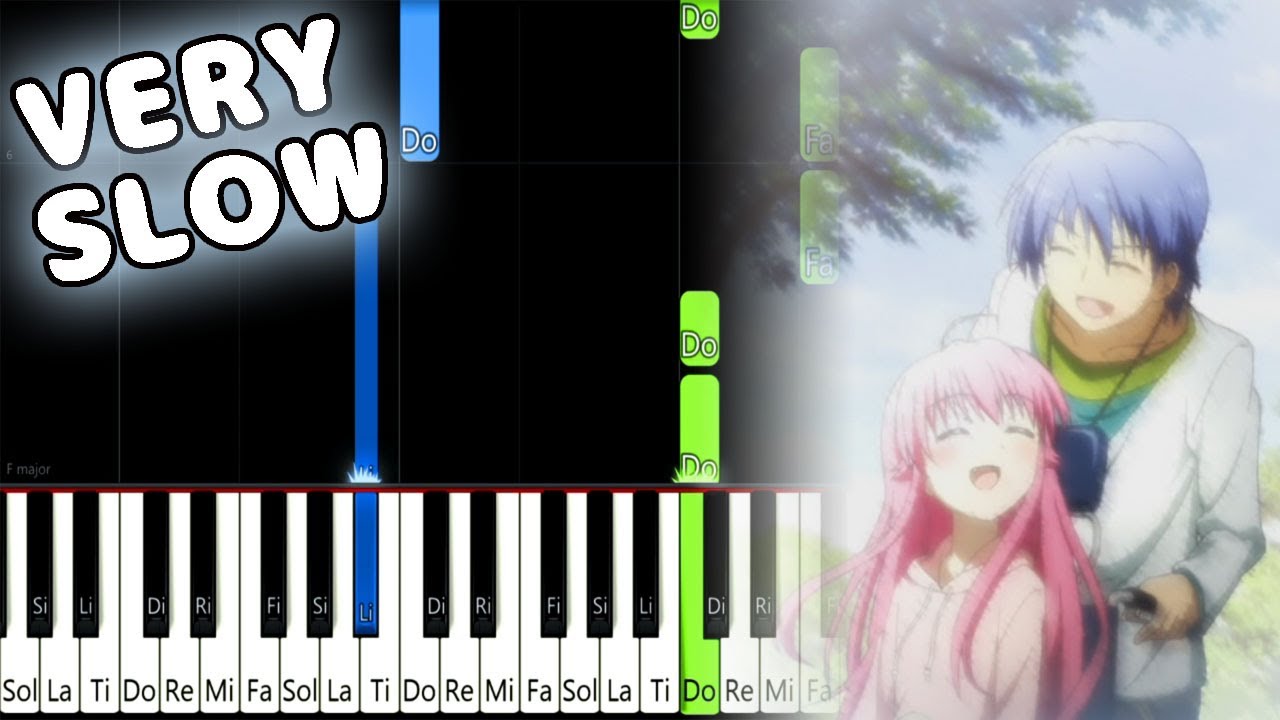 Ichiban no Takaramono - Angel Beats - VERY SLOW EASY Piano Tutorial [animelovemen]