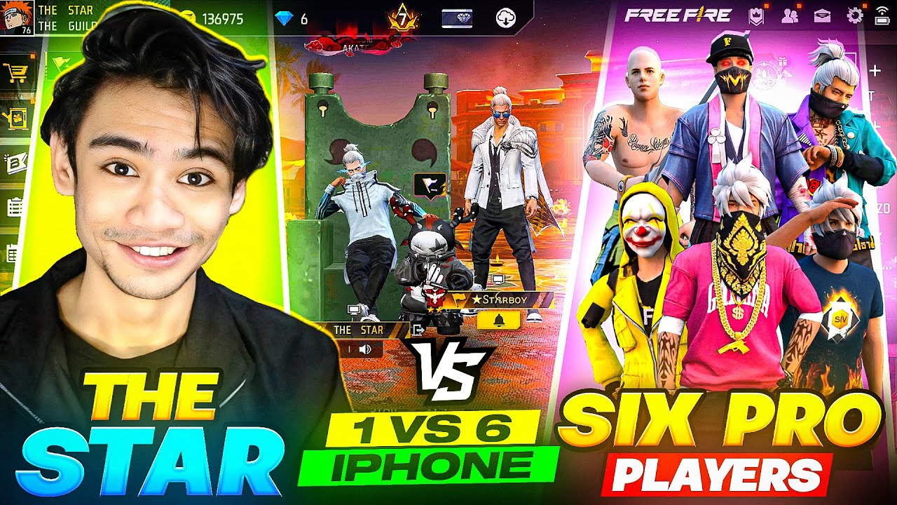 THE STAR  VS 6 PRO PLAYERS , I PHONE GIVEAWAY || THE STAR