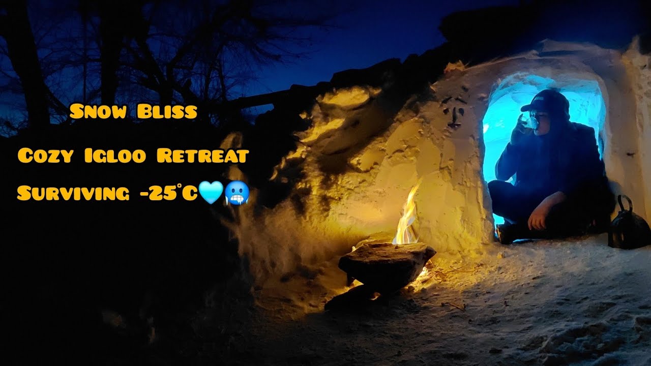 A Frozen Snow Shelter in the Heart of the Wild Winter🤍🩵🥶