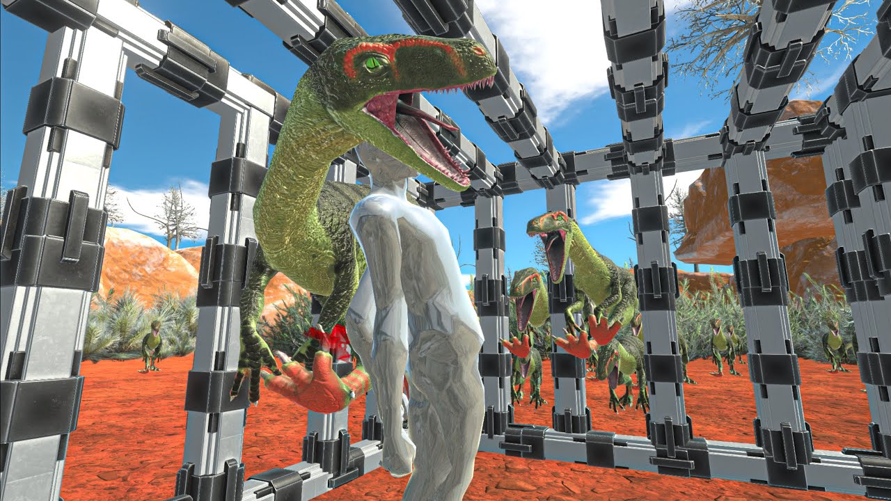 HOW TO SURVIVE DEINONYCHUS ATTACK IN A CAGE?!-Animal Revolt Battle Simulator