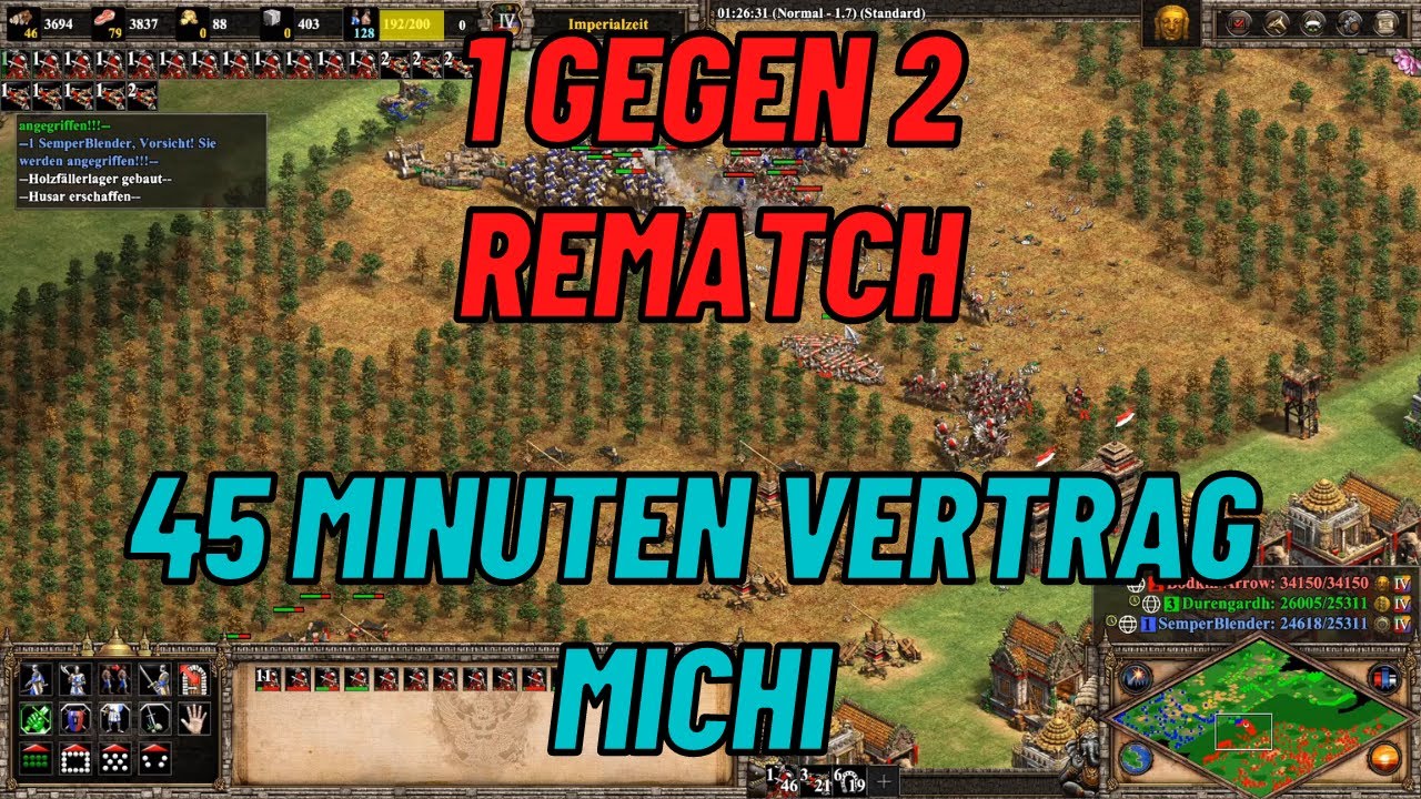 1v2 Rematch: 45 Minuten Vertrag auf Michi | Challenge | Age of Empires 2 Definitive Edition
