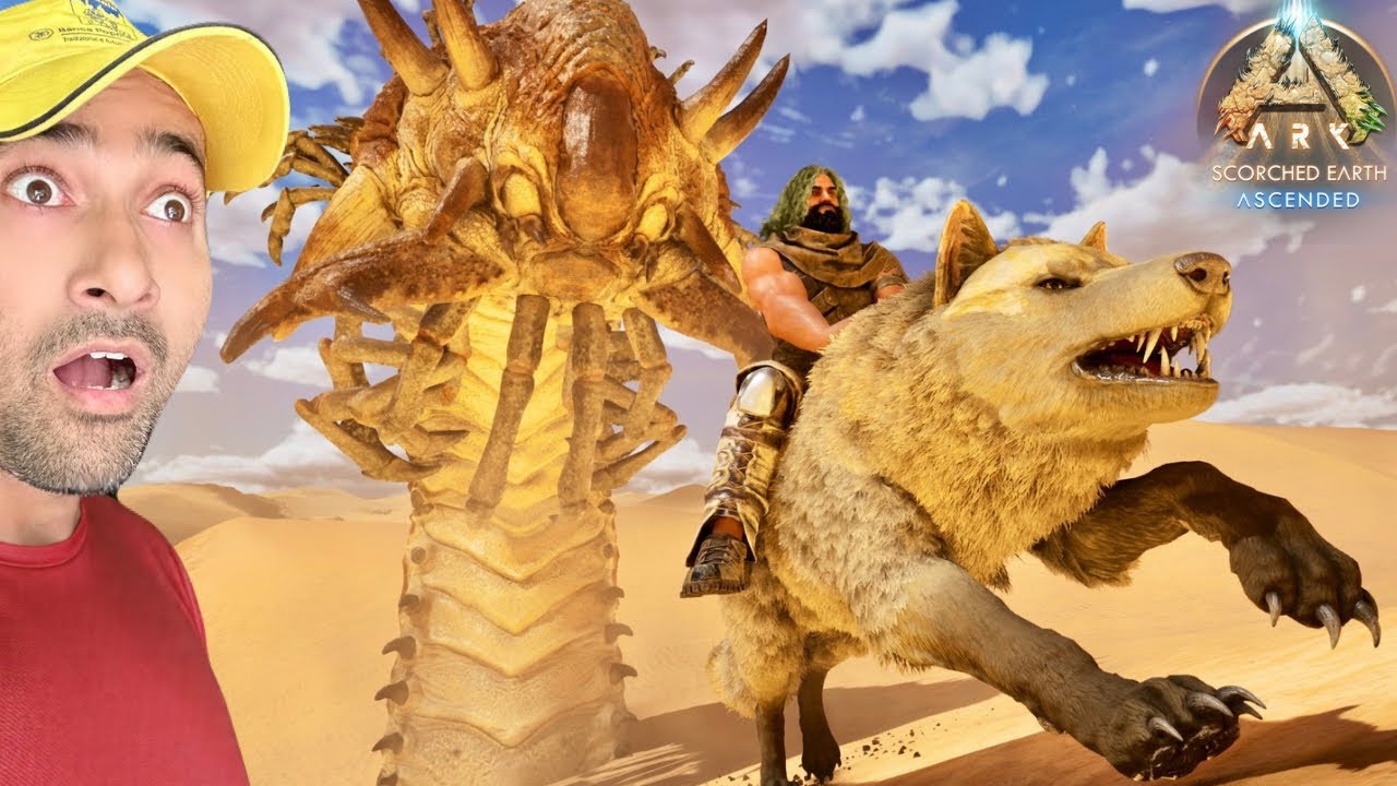 I THOUGHT I WAS SAFE IN DESERT...DEATHWORM VS DIREWOLF | ARK SCORCHED EARTH