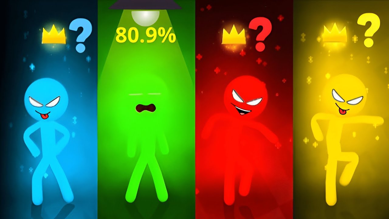 Stickman Party Tournament Mode – 4 Players Full Gameplay 🏆 | Random Gameplay 🔥🎮