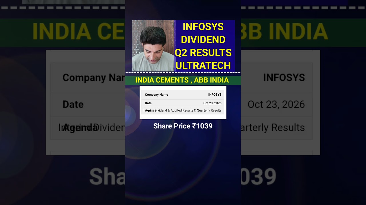 INFOSYS DIVIDEND | UPCOMING Q2 RESULTS LIST | Q2 RESULTS | #shorts | #waniwing | #stockmarket |