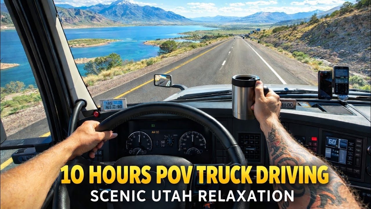 4K POV Truck Driving USA | Utah Scenic Highways | 10 Hours Relaxing Drive for Sleep, Study & Relax