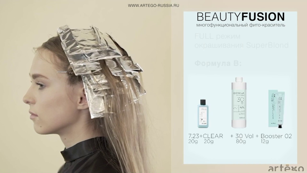 Техника деликатного осветления волос в режиме Super Blond от Artego
