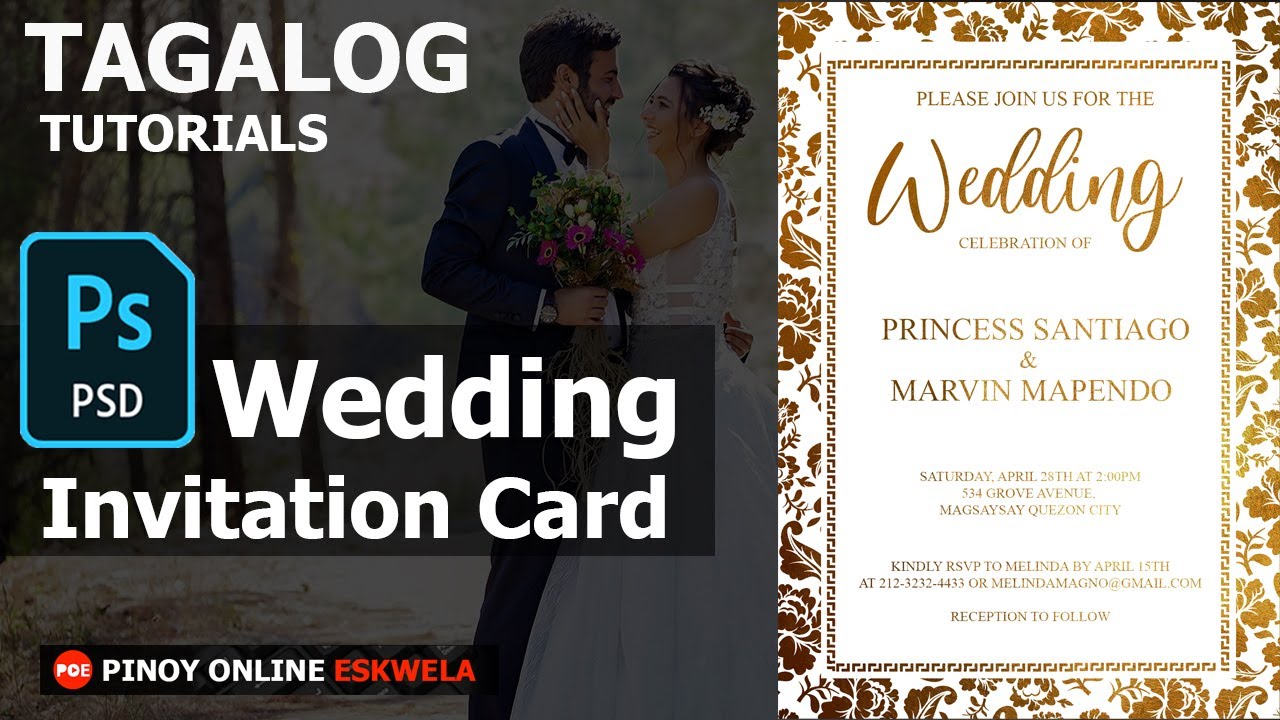 Photoshop  Tagalog Tutorial - Invitation card (wedding)