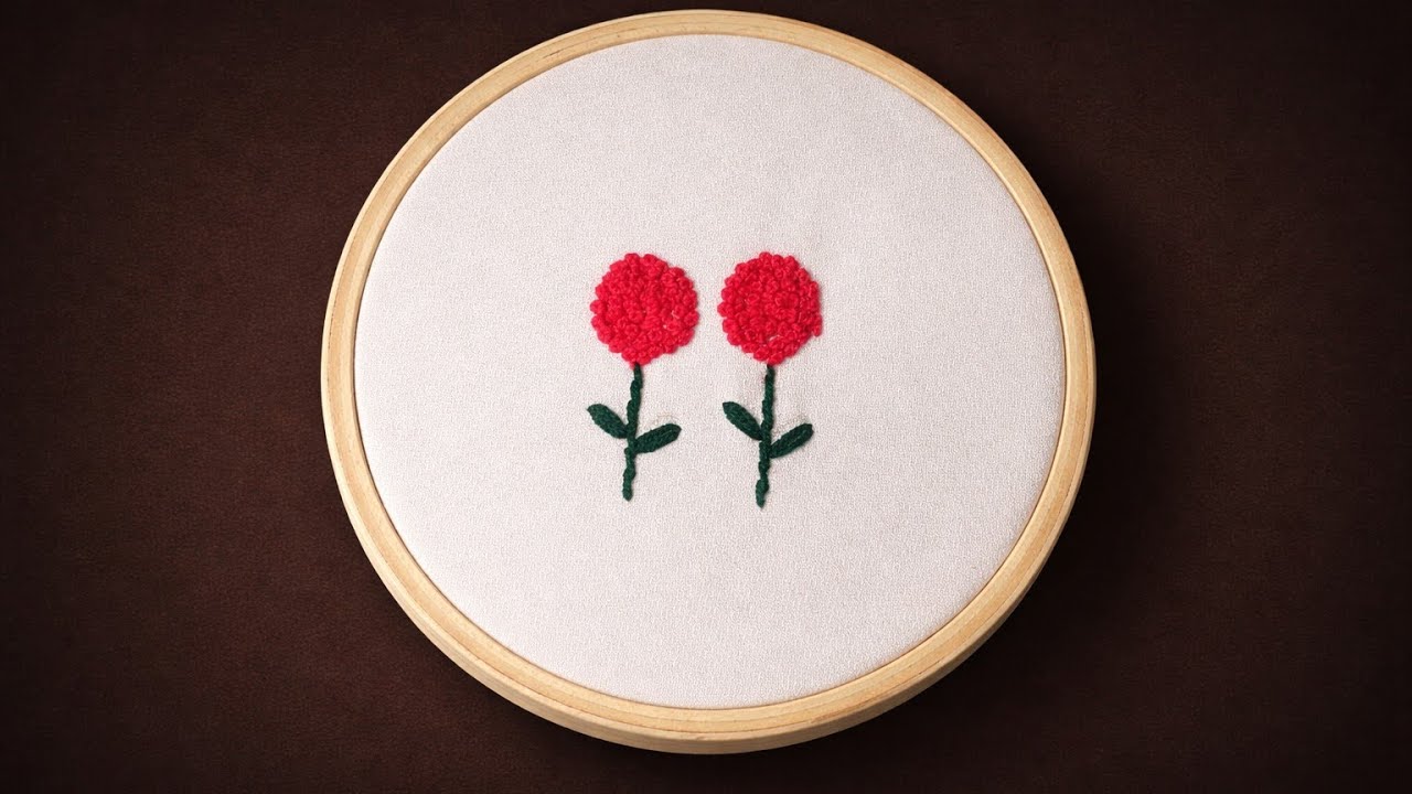 Beautiful Flower Embroidery | French Knot & Lazy Daisy Stitch Step by Step