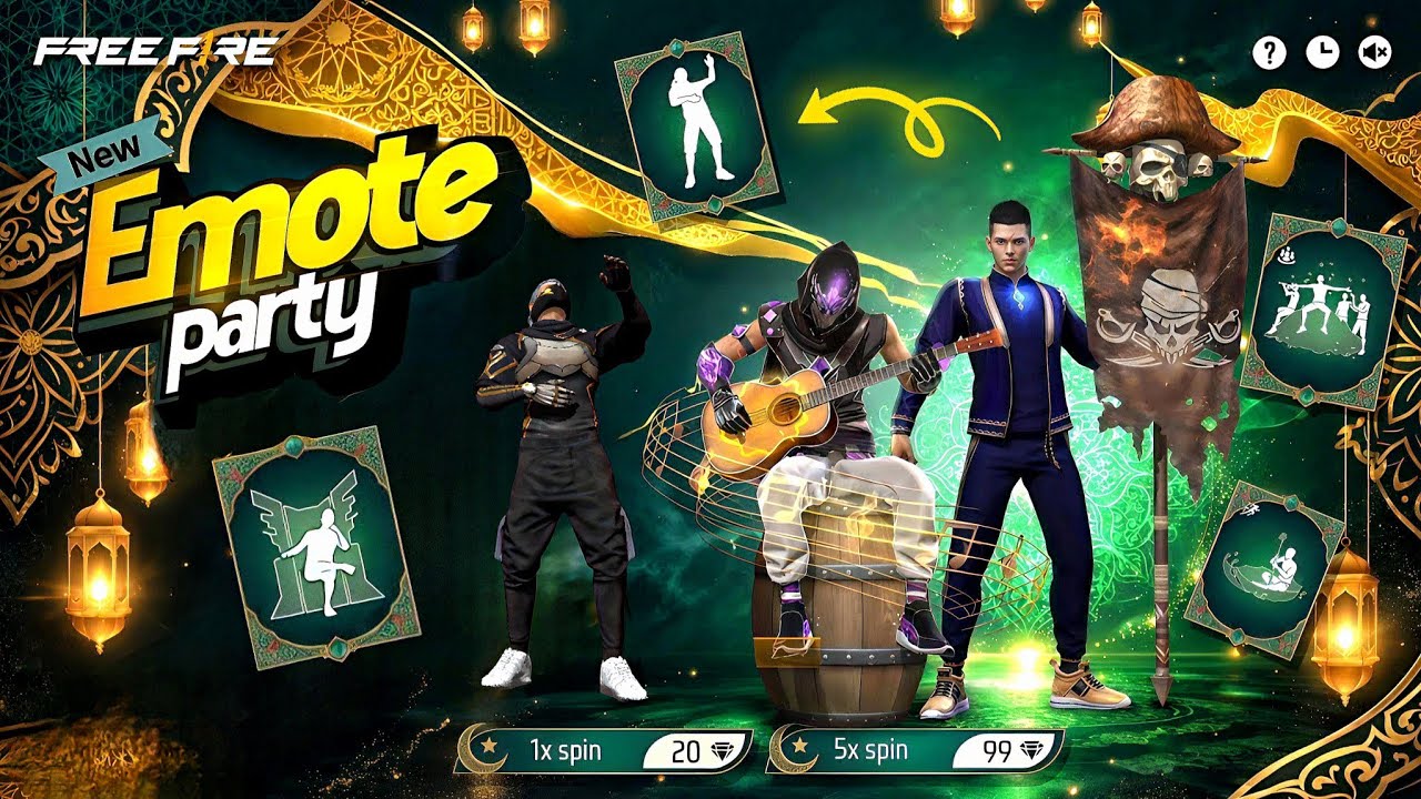 Ramadan Emote Party Event Free Fire 2026🥳🤯 | Free Fire New Event | Ff New Event|Ff New Event Today
