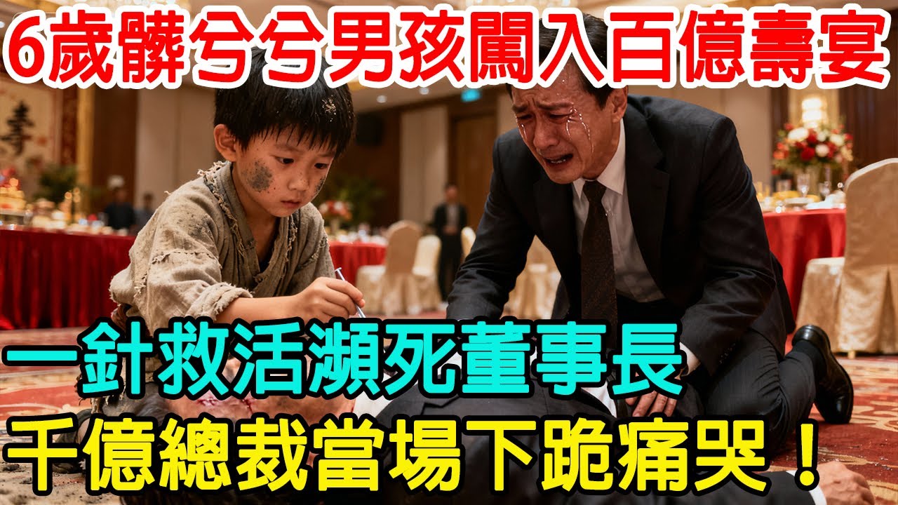 「我能救爺爺，只要給我一個饅頭吃。」6歲髒兮兮男孩闖入百億壽宴，一針救活瀕死董事長！千億總裁當場下跪痛哭！#情感故事 #情感共鸣 #感人壹幕 #感人故事 #心靈暖流