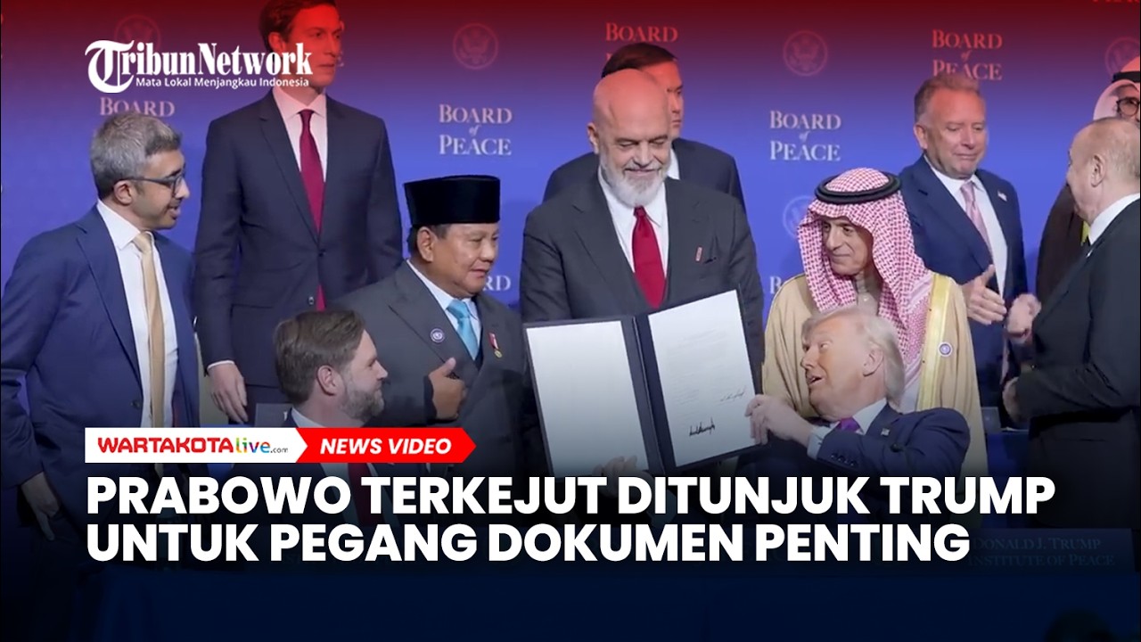 Prabowo Terkejut Ditunjuk Trump untuk Pegang Dokumen Penting BoP di Depan Pemimpin Dunia