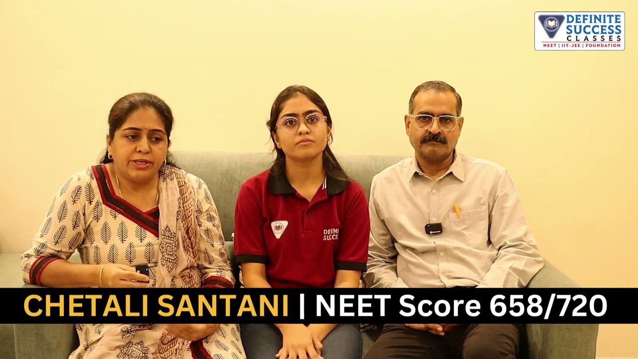 😍Achieving Excellence🌟Chetali Santani, the Topper of Definite Success Classes🌟#neet #neetsuccesstory
