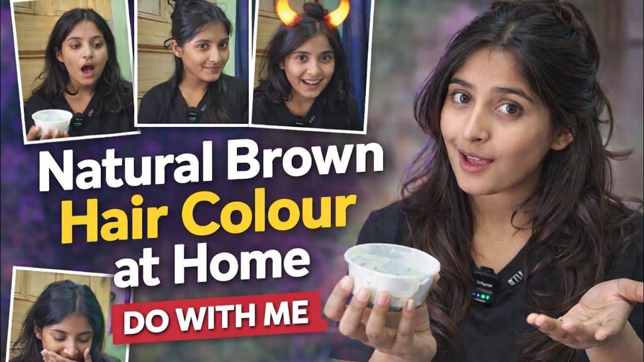 How To Do Godrej Natural Brown Hair Colour At Home .👾🤌 finally! ghar pe khud se hair color kiya💅🪞