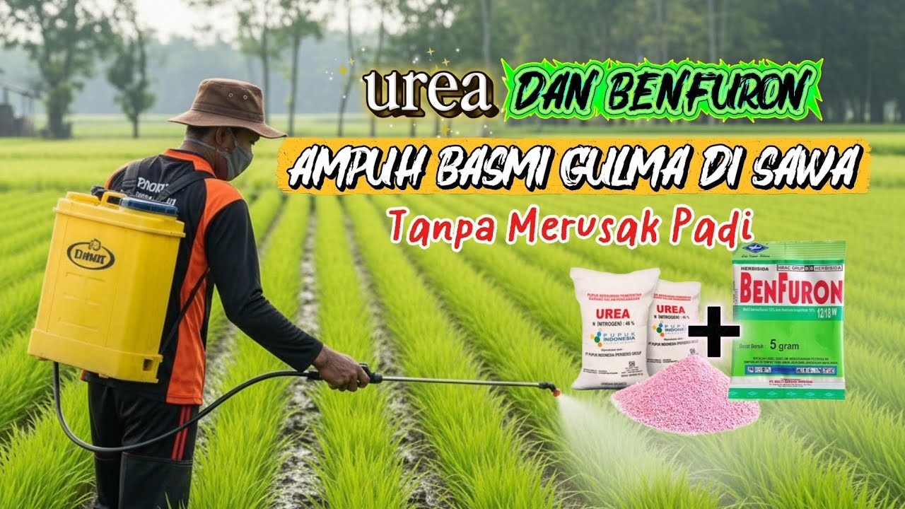 GULMA SAWAH HILANG CEPAT! RAHASIA CAMPURAN HERBISIDA + UREA YANG JARANG DIKETAHUI PETANI