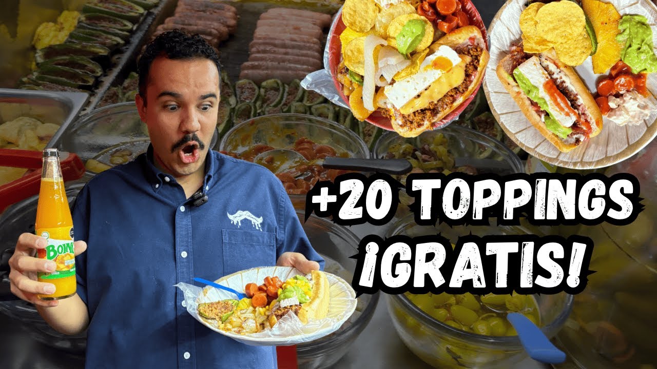Los HOT DOGS más COMPLETOS de Guadalajara 🌭 |  Barra con +20 toppings en Choridogos Arnold