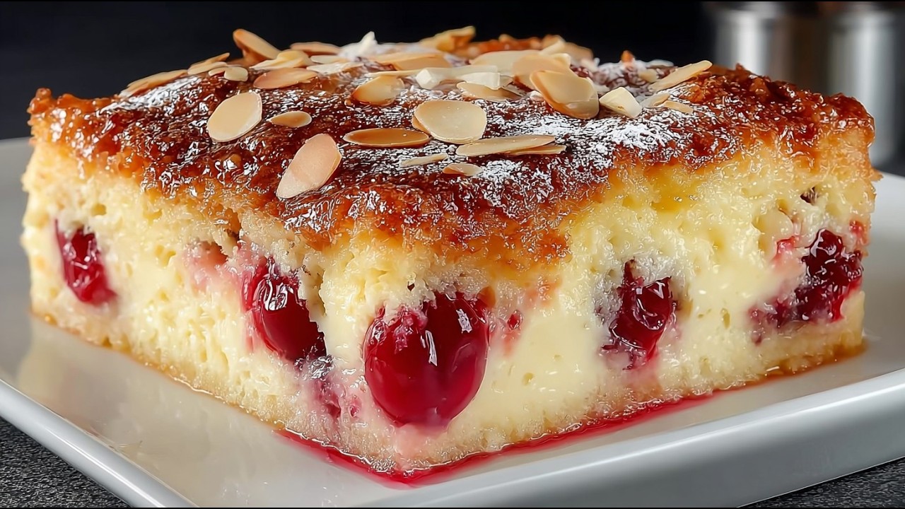 Grandma's SECRET &mdash; Apple Cherry Cottage Cheese Condensed Milk Cake