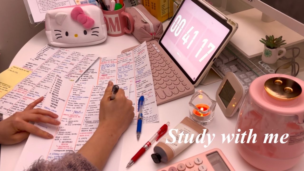 Study with me 2hrs☔I Rain sound,nomusic,no break,asmr |  دراسة لمدة ساعتين مع صوت المطر