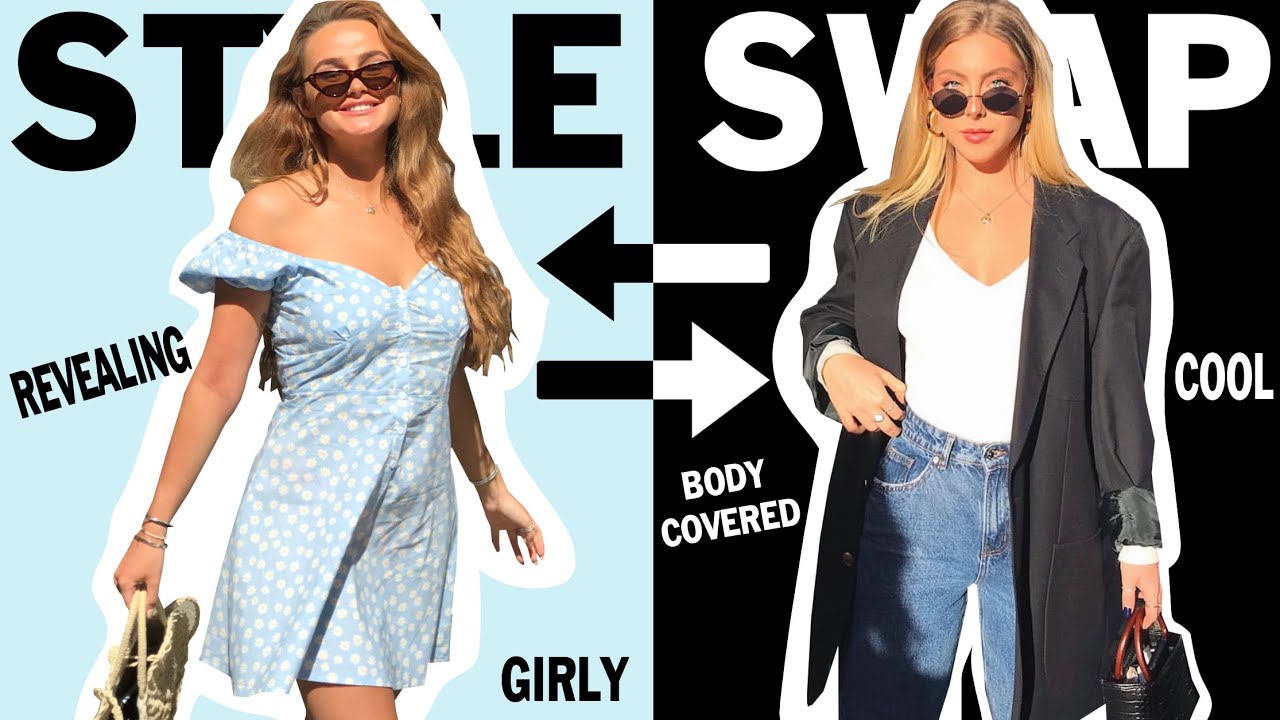 OUTFIT CHALLENGE - BFF COMPLETE STYLE SWAP😨 AD | Syd and Ell