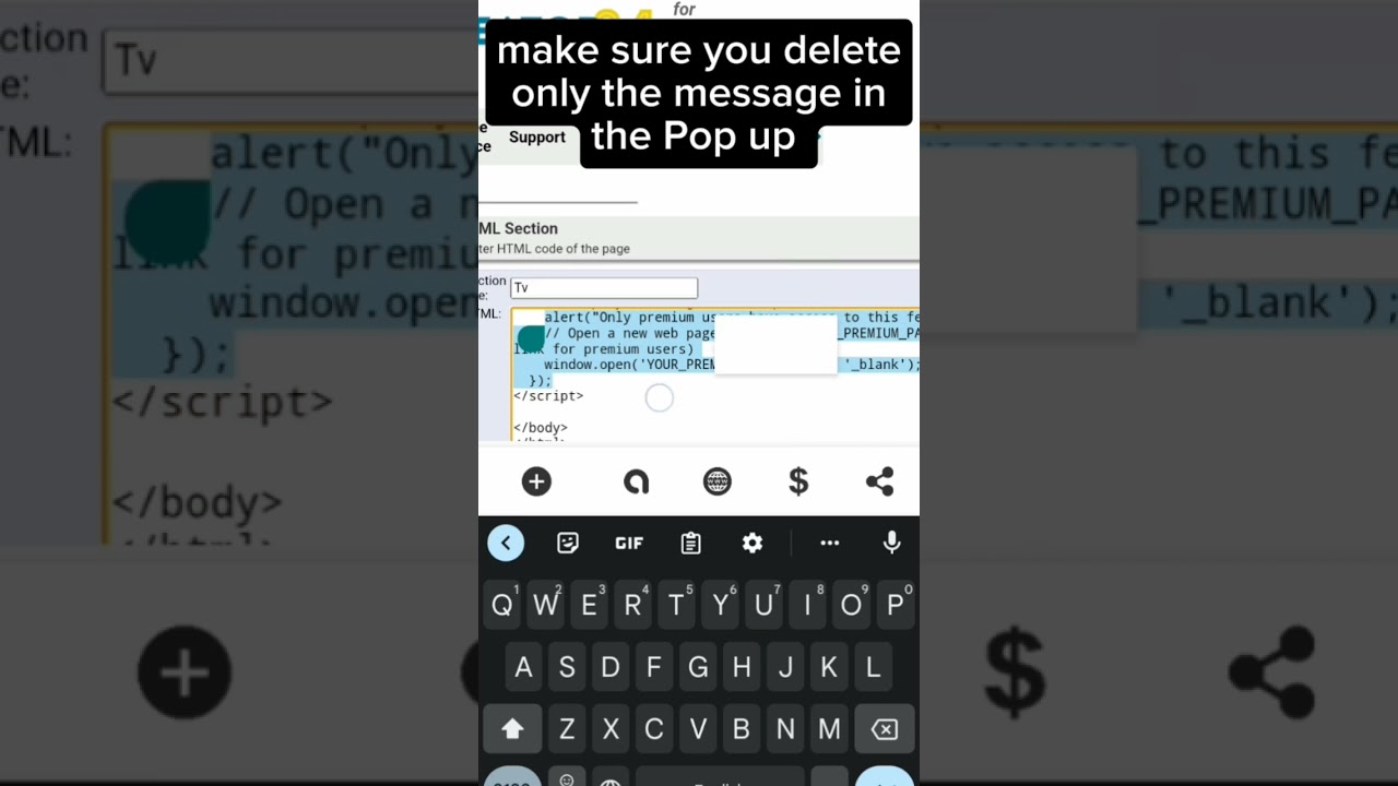 How to remove pop-up from HTML code AppCreator24 Tutorial 2024 #appcreator24