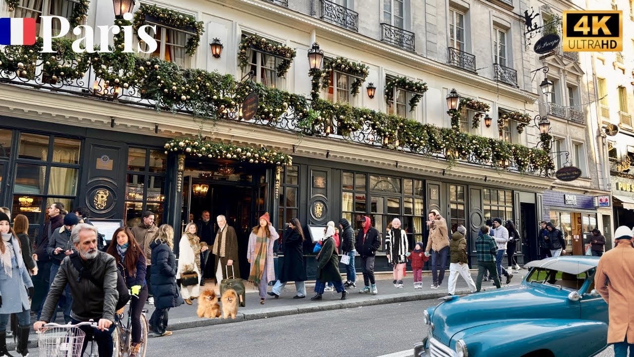 3 January 2026 PARIS 🇫🇷 FRANCE 4K HDR WALK CITY WALK CAFE ☕️ 🥐✨TERRACES PEOPLE SITTING THROUGH WALK 