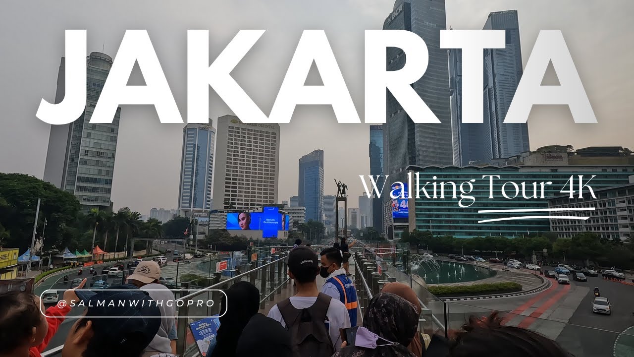 Walk in Jakarta Indonesia 🇮🇩 Bundaran HI to Sudirman Station [4K GoPro]