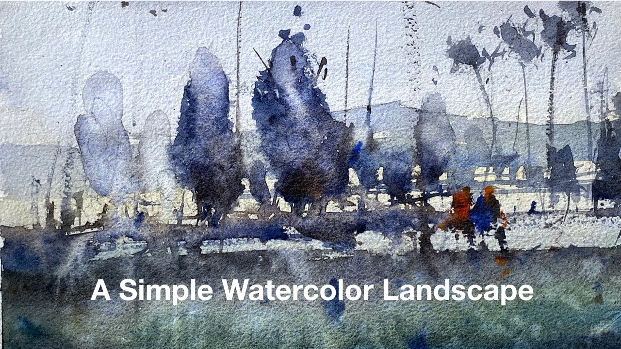 Simple watercolor landscape wash process [Beginners Guide]