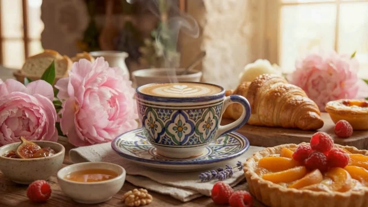 Magic Mediterranean Morning | Coffee, Flowers & Calm Soothing Ambience