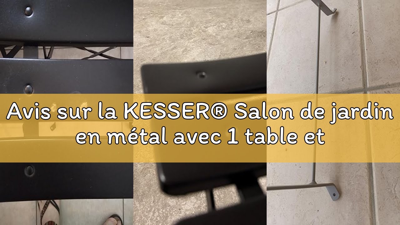 Avis sur la KESSER® Salon de jardin en métal avec 1 table et 2 chaises pliantes pour balcon, jardin,