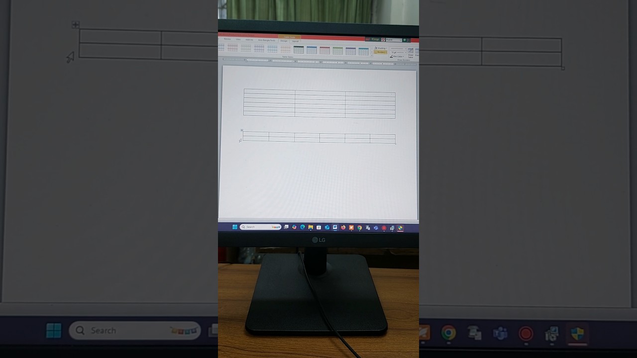 Ms word e table create details #ictlearning