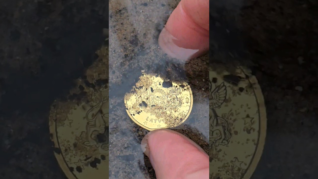 Gold coin in the river