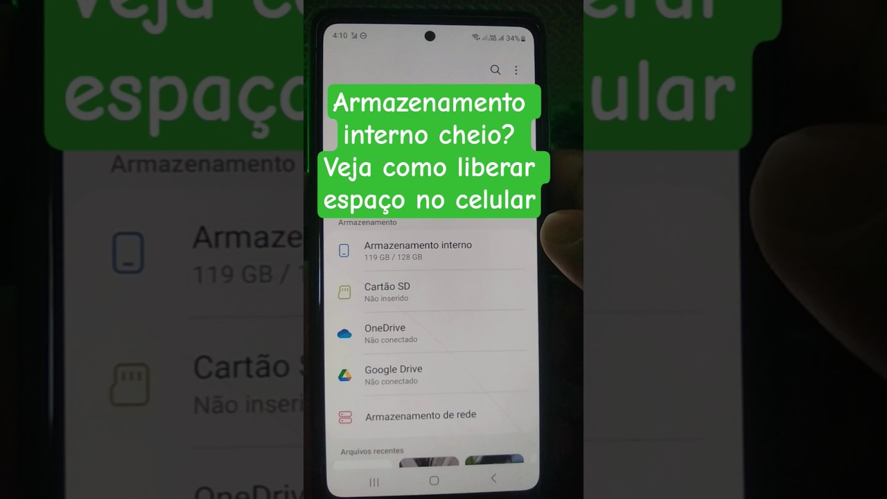 Como liberar espa&ccedil;o no celular com armazenamento interno cheio#celular #android #armazenamento