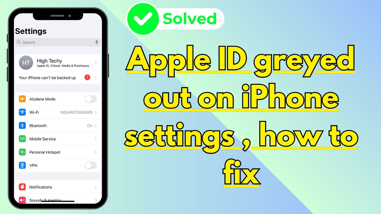 Apple ID greyed out on iPhone settings , how to fix | iOS | 2024