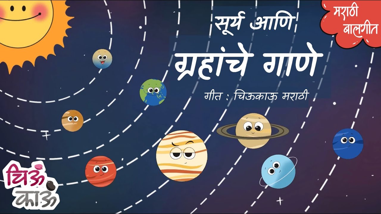Suryamala | Grahanche Gane | ग्रहांची नावे | Marathi Balgeet | Badbad Geete | Mulanchi Gani |ChiuKau