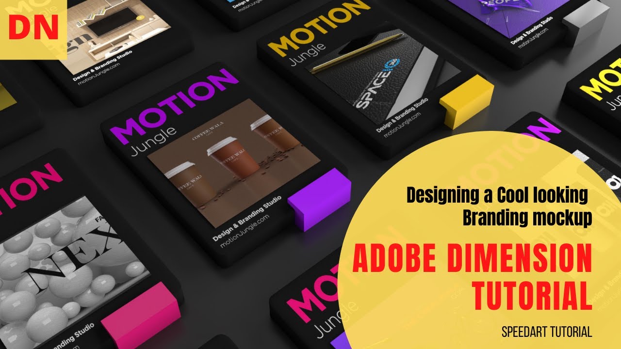 Adobe Dimension CC tutorial  -  Branding Mockup Design for beginners