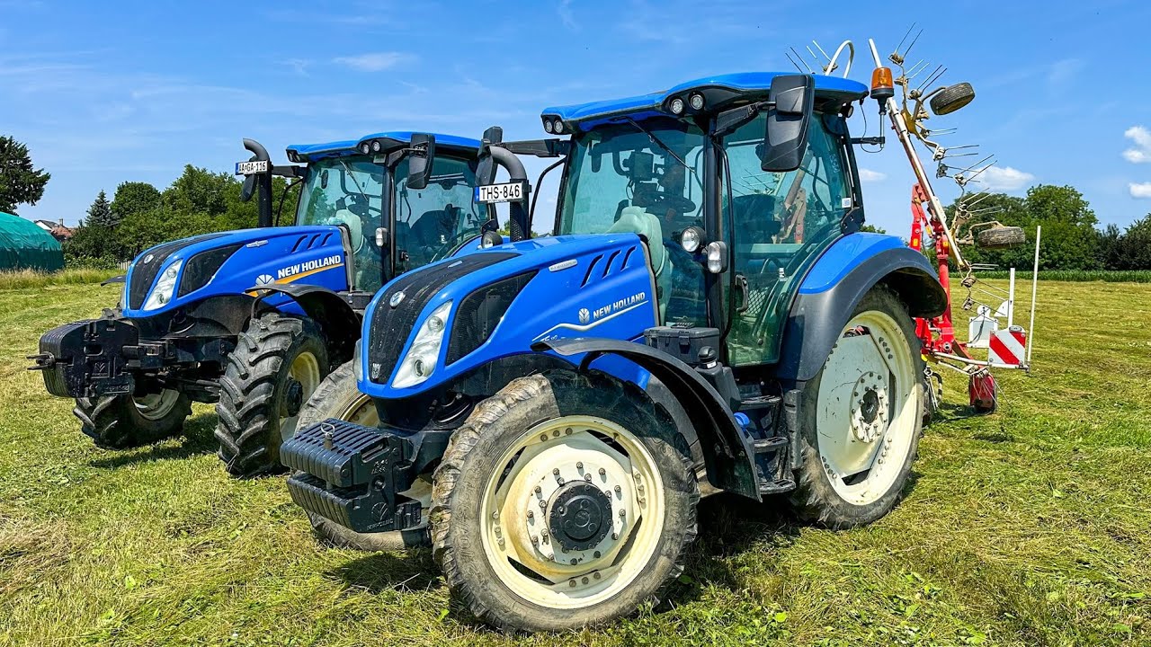 #agrotec | Így dolgoznak a New Holland traktorok Pöttinger munkagépekkel és egy Roll-Belt bálázóval.