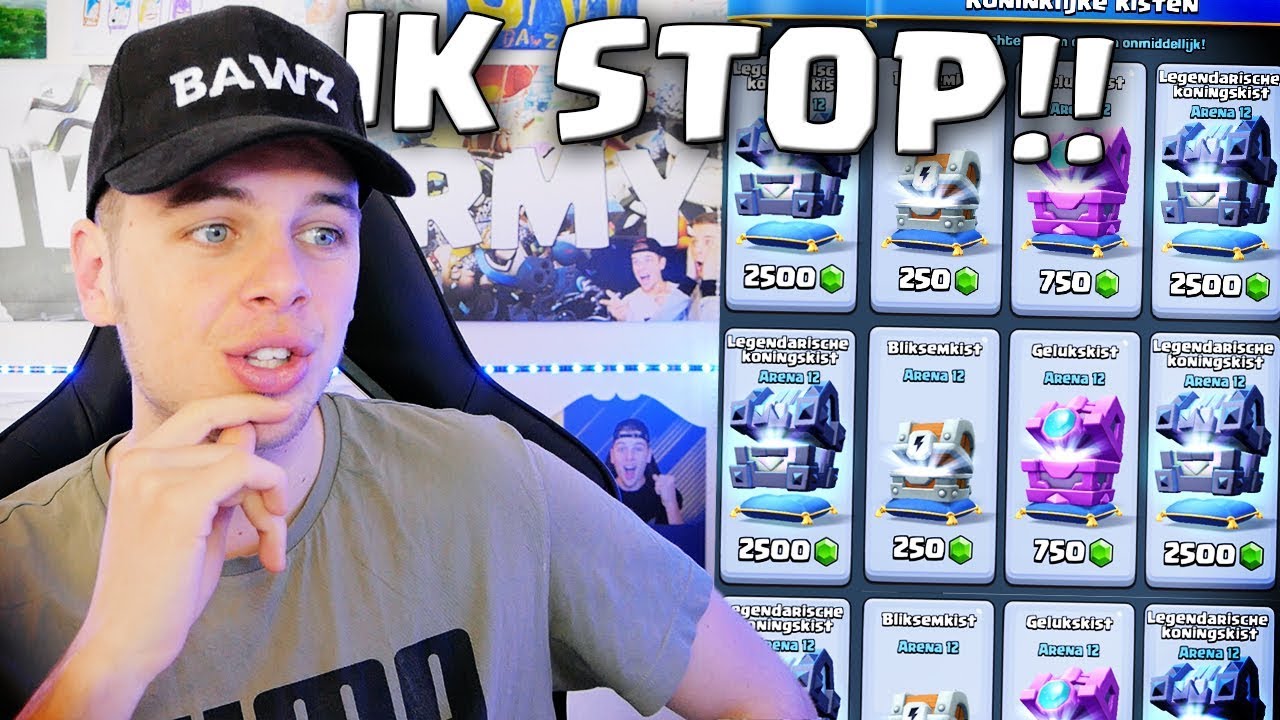 IK STOP MET CLASH ROYALE + LAATSTE MEGA CHEST OPENING!!