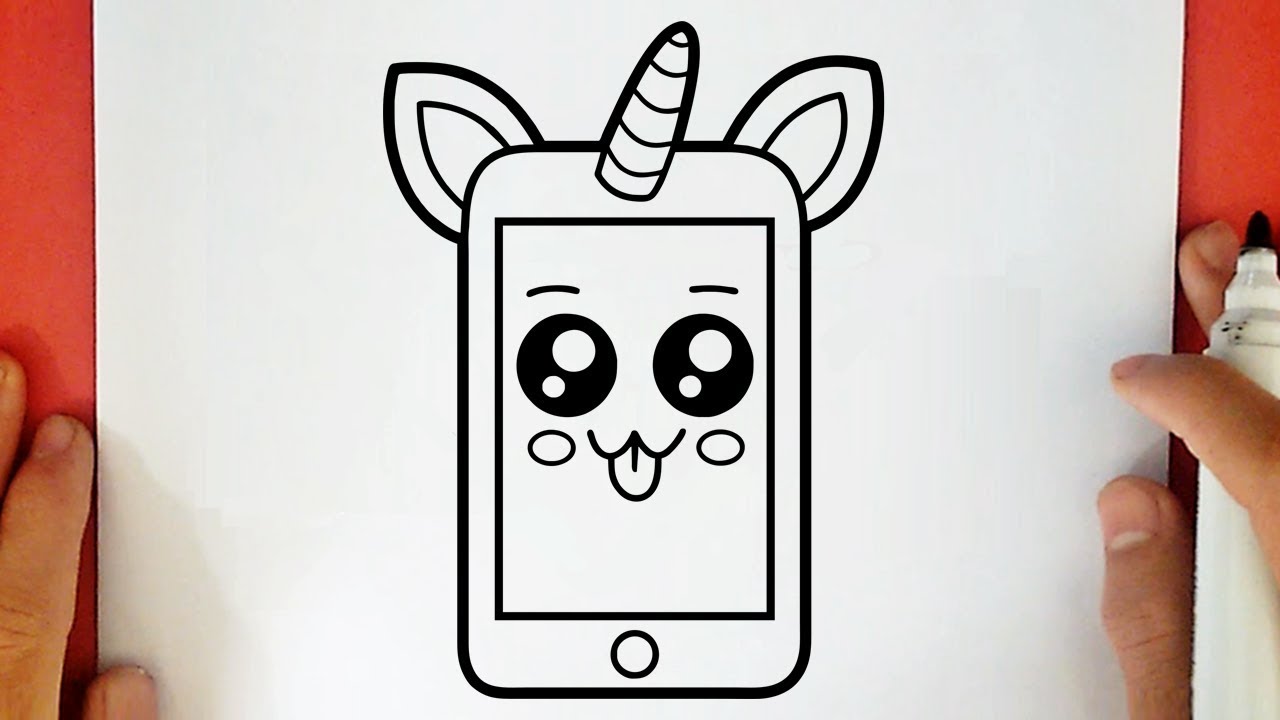 COMO DESENHAR UM CELULAR UNICÓRNIO KAWAII