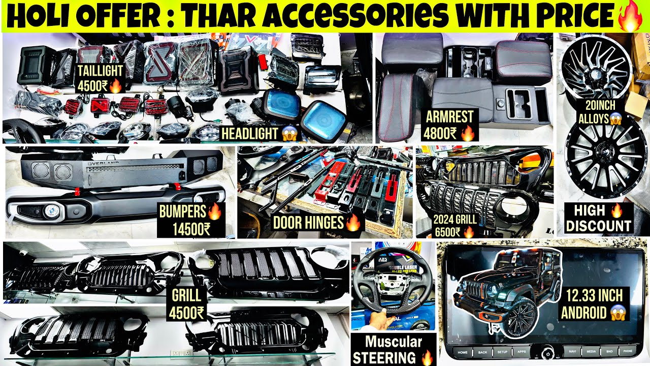 Highly Modified Thar Accessories 2024 | Thar 2024 modification 🤩 Thar modification with Price  😱