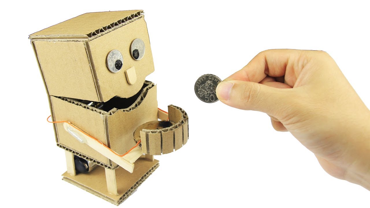 How to Make an Robot Piggy Bank with measurements - Just5mins