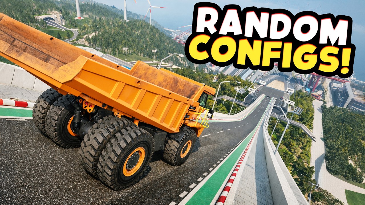 Which Randomly Generated Car Config Can Fly The Furthest On Car Jump Arena? PART 15 - BeamNG Drive