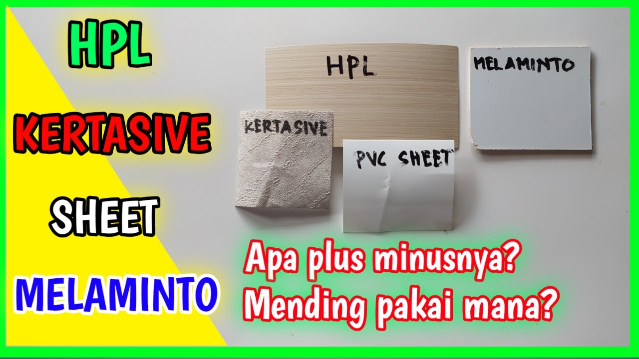 Bahan finishing laminasi-komparasi, plus minus HPL-Kertasive-Sheet