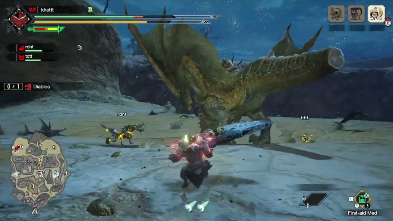 MONSTER HUNTER RISE SUNBREAK SWITCH EDITION. GOSS GREAT SWORD HUNTING DIABLOS WITH TAIL CUT.