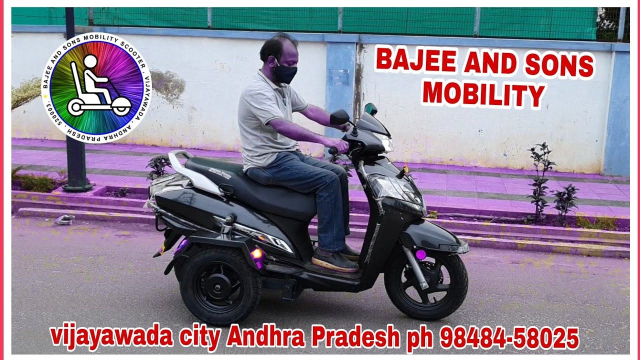 HONDA ACTIVA 125CC 3 WHEELER HANDICAPPED SCOOTER MODIFIED BY BAJEE AND SONS MOBILITY PH:98484-58025