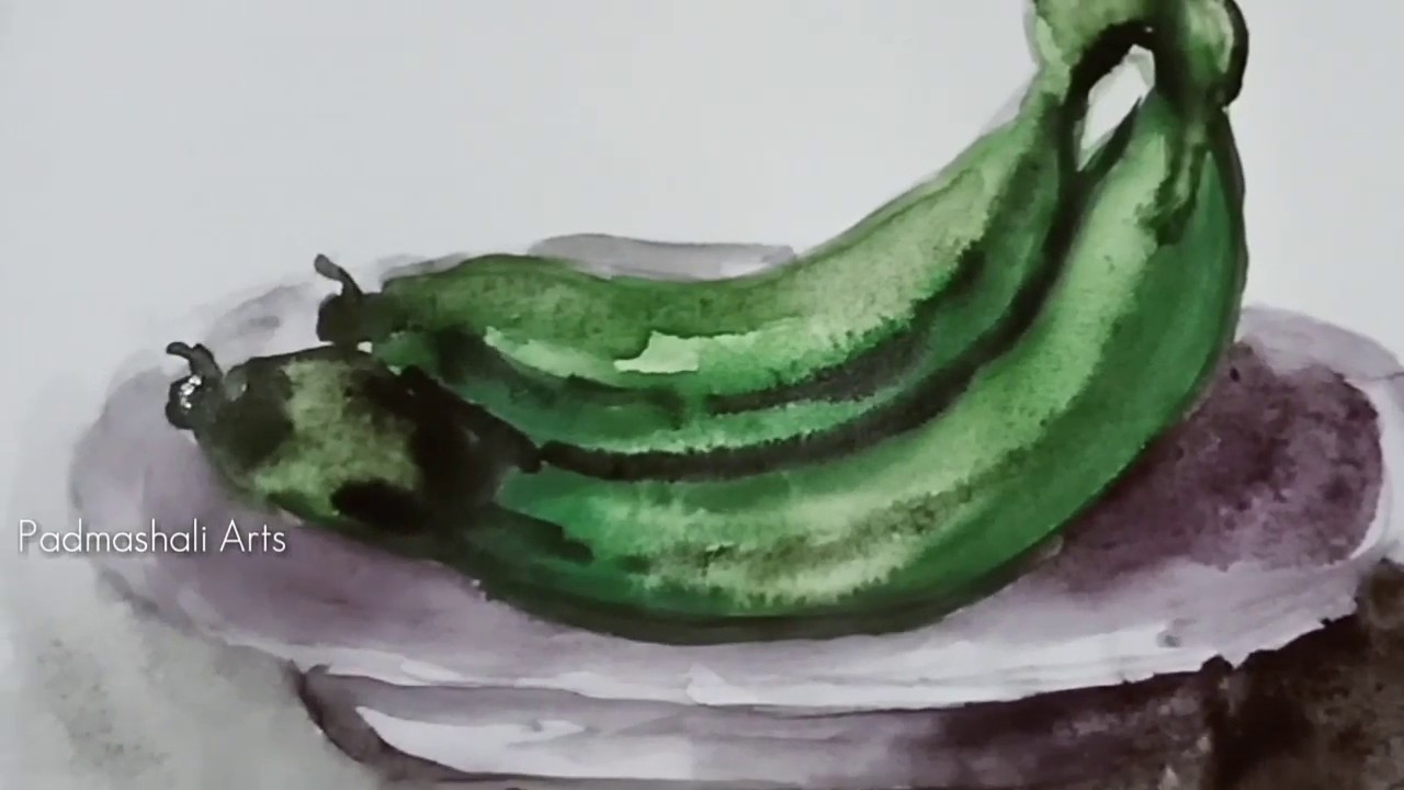 Water Colour Demo Banana || Padmashali Arts