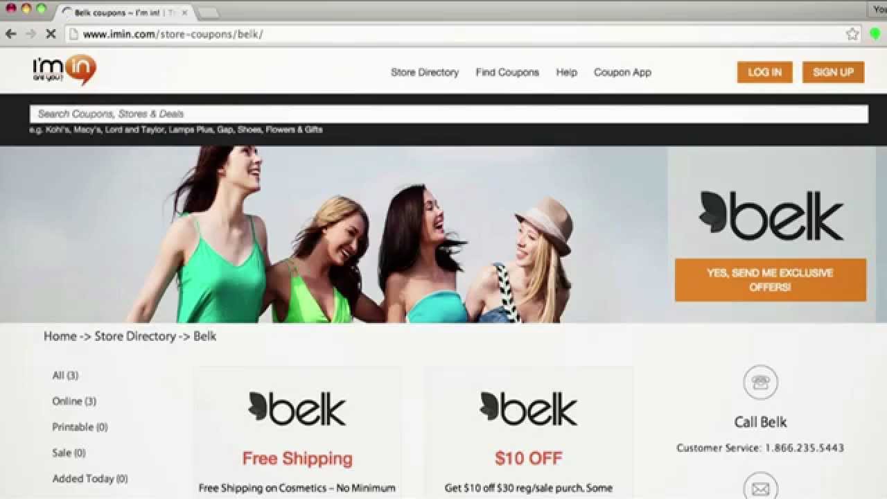 How to use Belk Coupons at I&rsquo;m in!