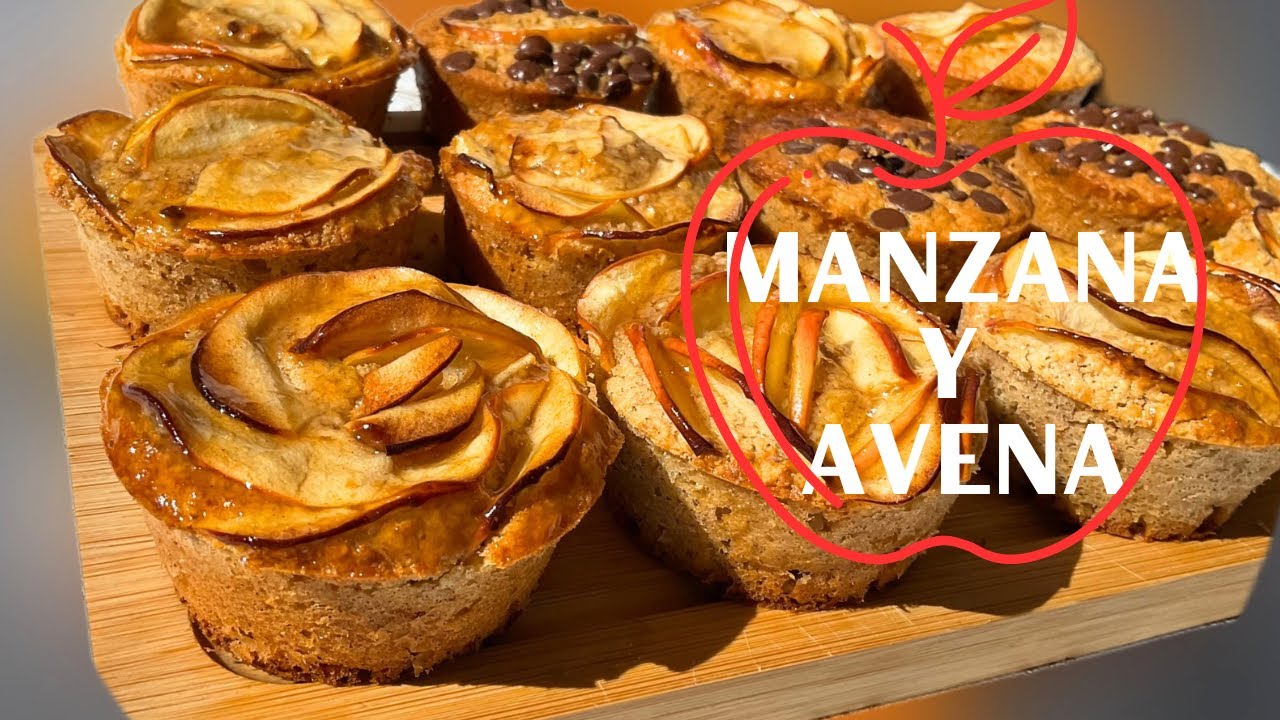 Muffins de Avena y Manzana exquisitos y saludables! #recetas