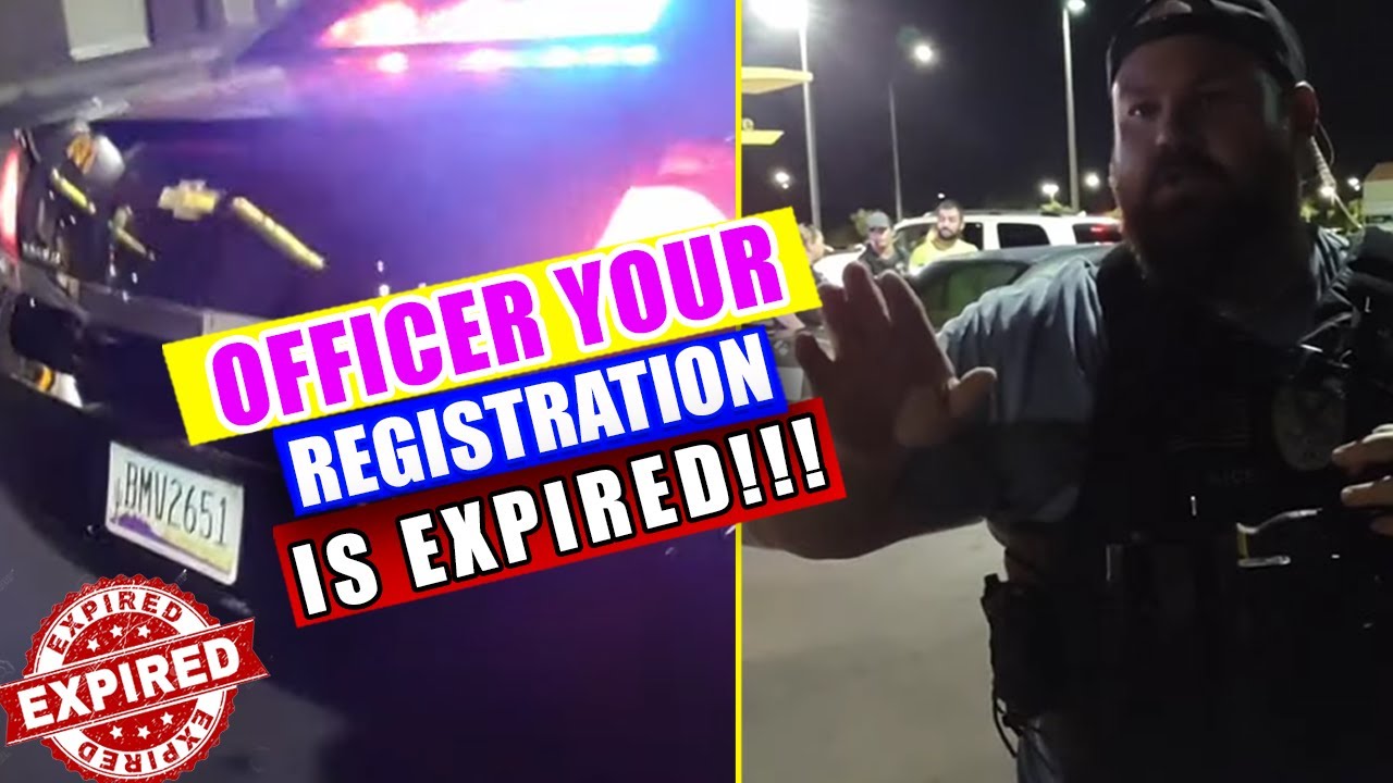 FOUR POLICE CARS COME FOUR POLICE CARS HAVE EXPIRED TAGS! [COPS BREAKING THE LAW]