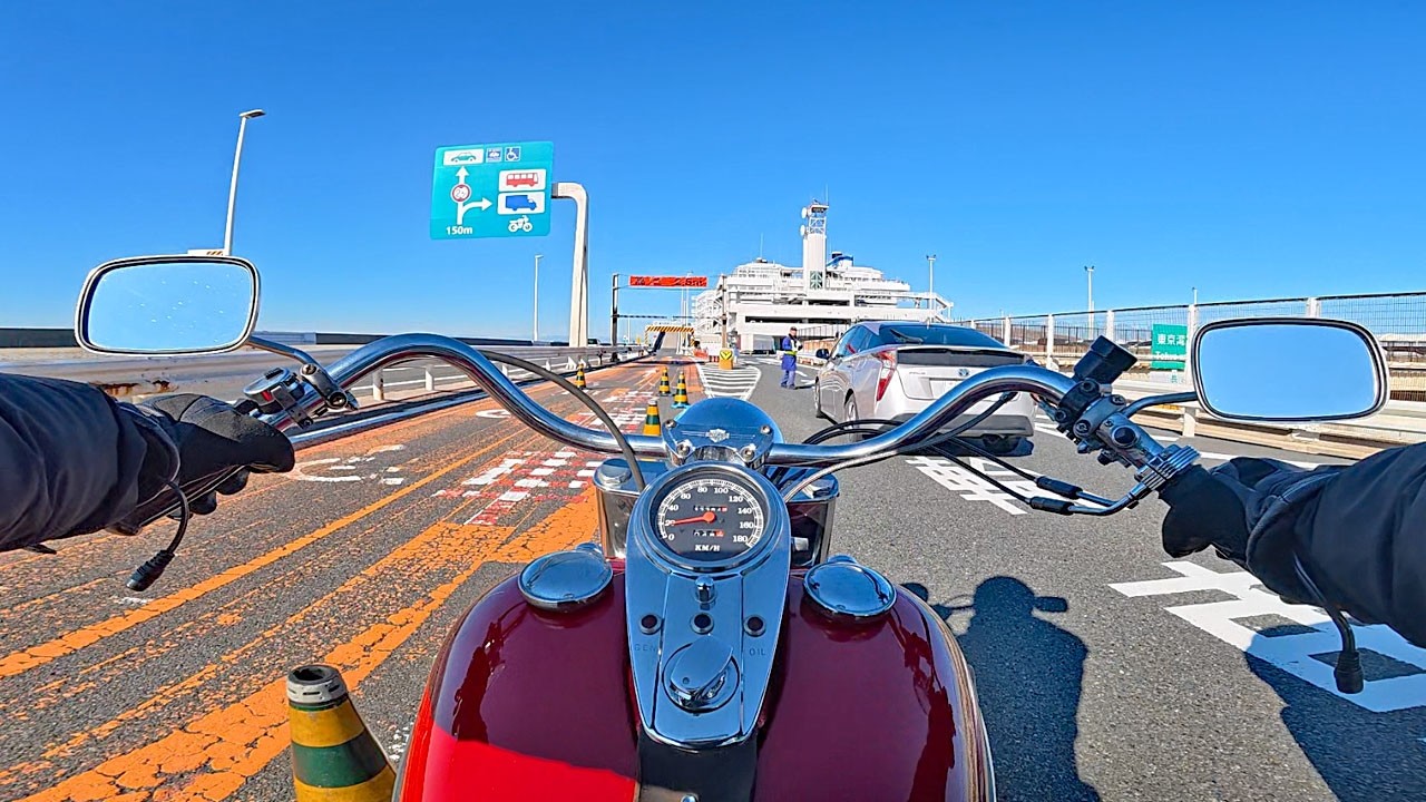 Harley Davidson FLSTC 1340 Tokyo-Chiba UMIHOTARU Ride exhaust sound